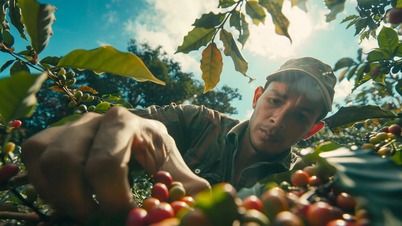 Panama specialty coffee - Adult Nature Coffee Harvesting