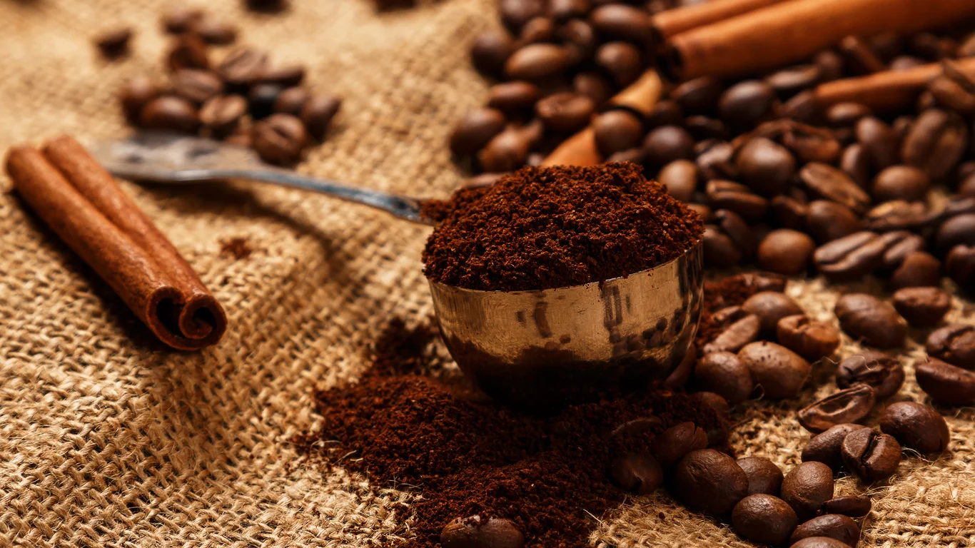 Panama specialty coffee - Coffee Beans And Cinnamon Sticks Still Life