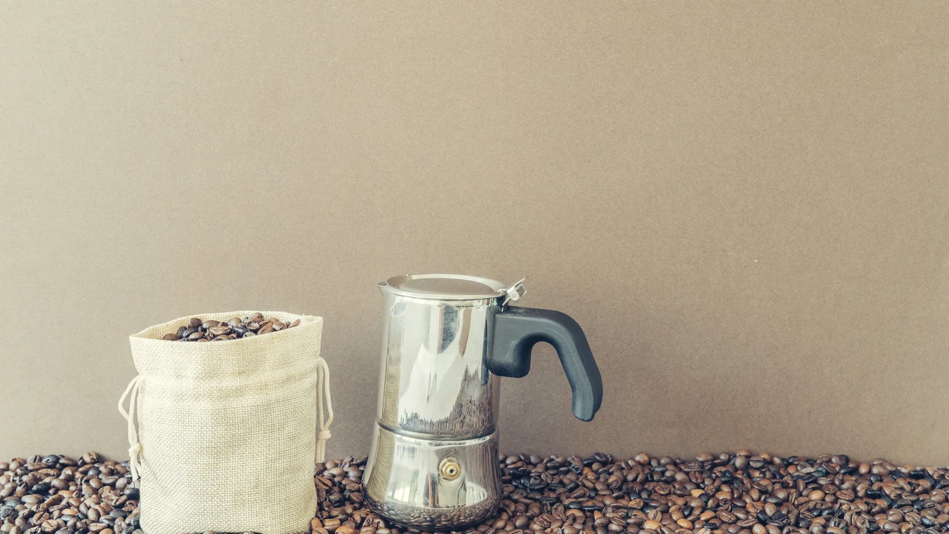 Panama specialty coffee - Coffee Concept With Bag Moka Pot