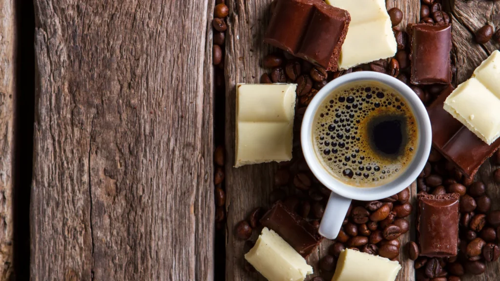 Panama specialty coffee - Coffee Dark Chocolate And White Chocolate On Woo