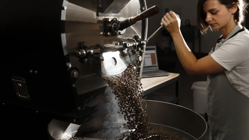 Panama specialty coffee - Coffee Roaster Checks Freshly Roasted Coffee Beans Factory Organic Coffee Grains Special Equipment Roasted Coffee Beans Production